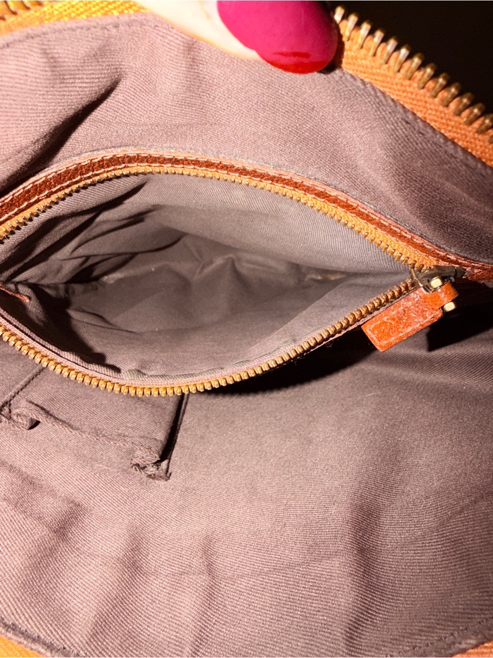 Gucci Brown GG Canvas and Leather Messenger Crossbody Bag w/ Added Chain Strap - Picture 7 of 7